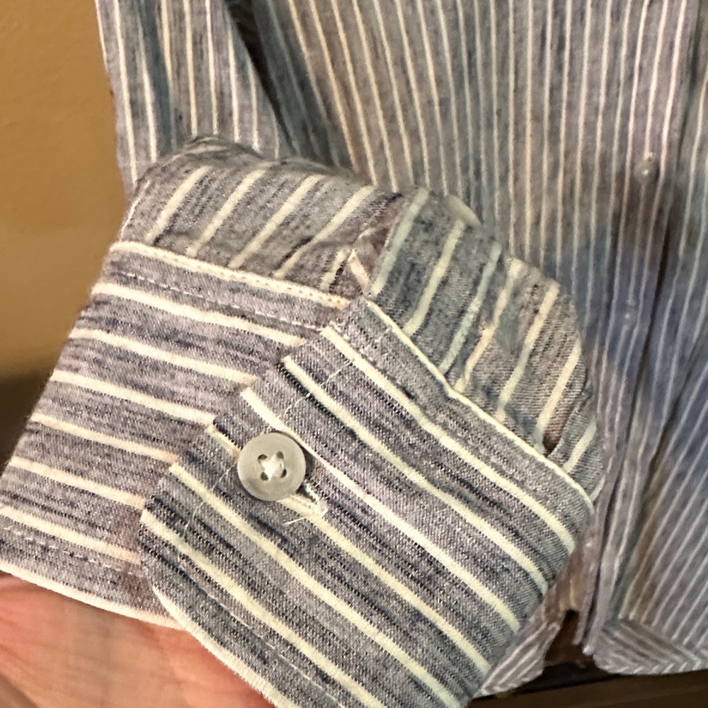 Lucky Brand Blue and White Striped Shirt - Picture 5 of 9